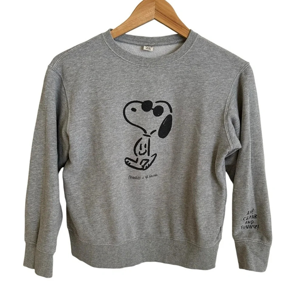 Uniqlo Kids 11-12 Peanuts X Yu Nagaba Gray Snoopy Crewneck Sweatshirt Joe Cool